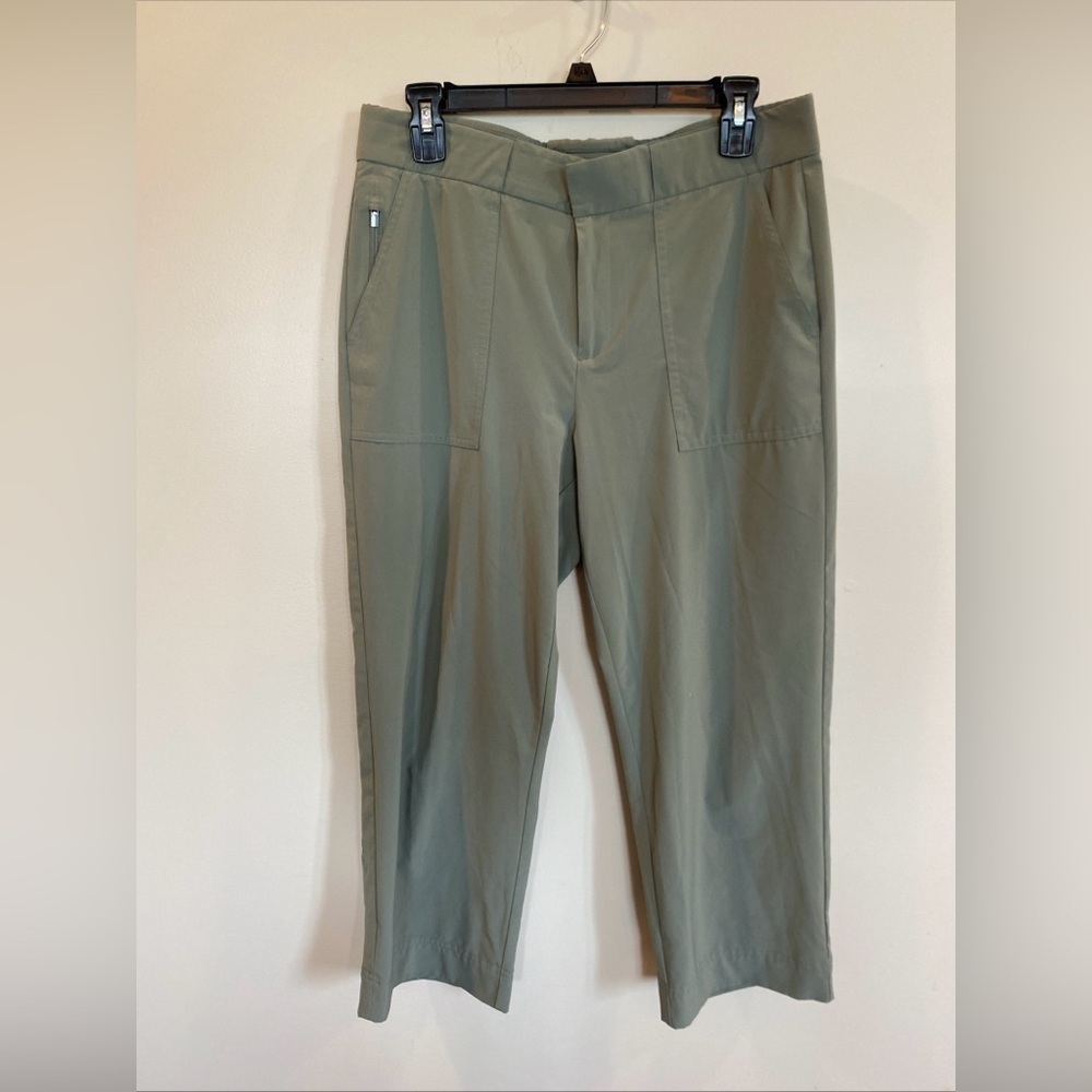 Athleta Pants Olive Tribeca Utility Crop Casual Career Travel Womens Size 8P
